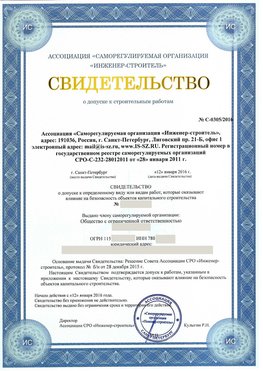 Свидетельство о допуске к строительным работам Внуково СРО в строительстве